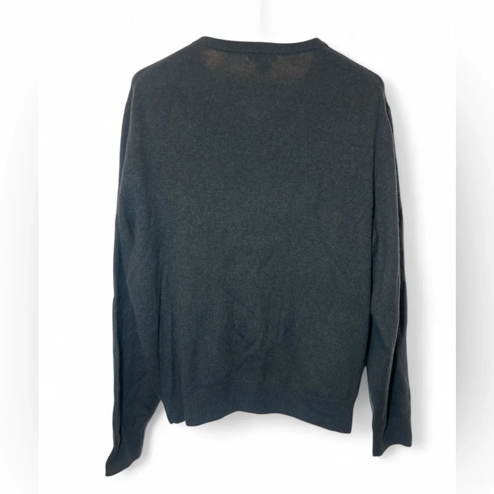 Oliver Perry 100% Cashmere V‎ Neck Pullover Sweater Gray Layering Grandpa